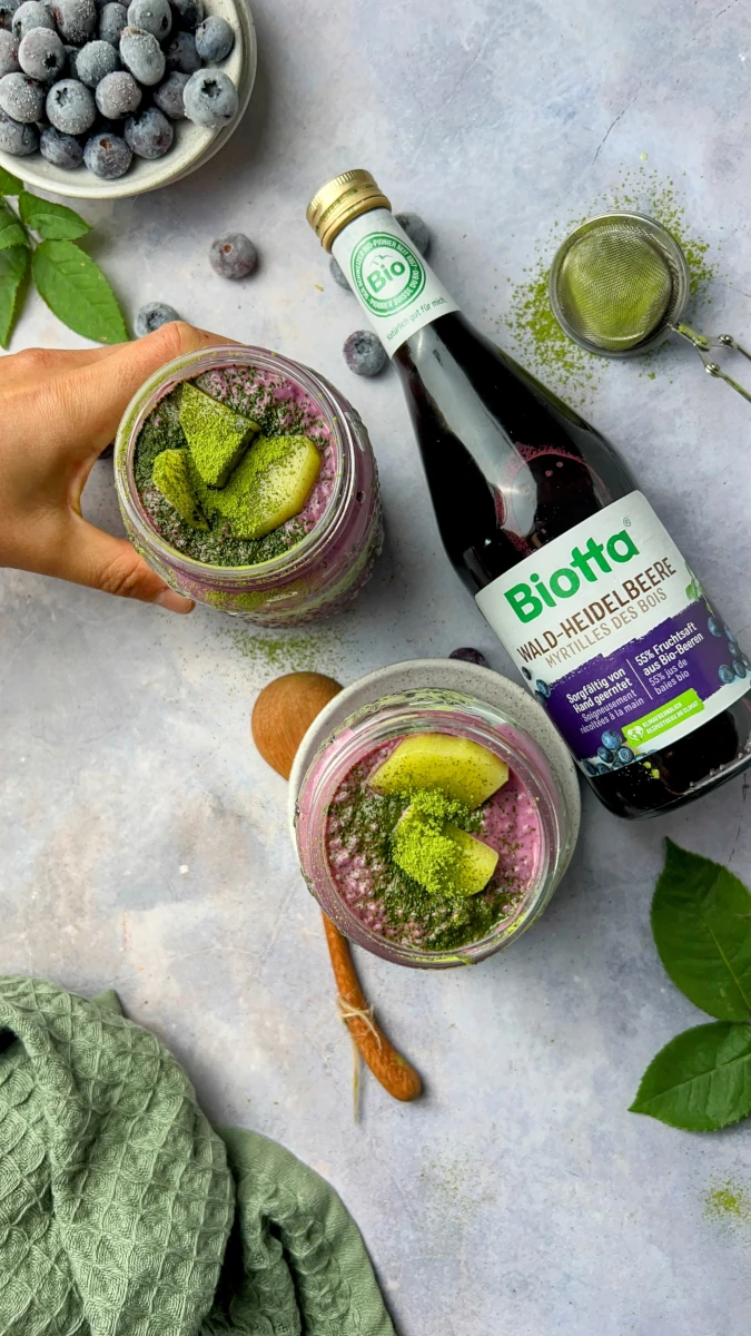 Blaubeer-Matcha Power