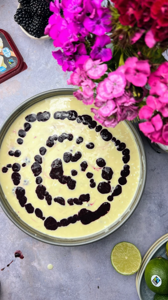 High Protein Brombeer-Cheesecake 