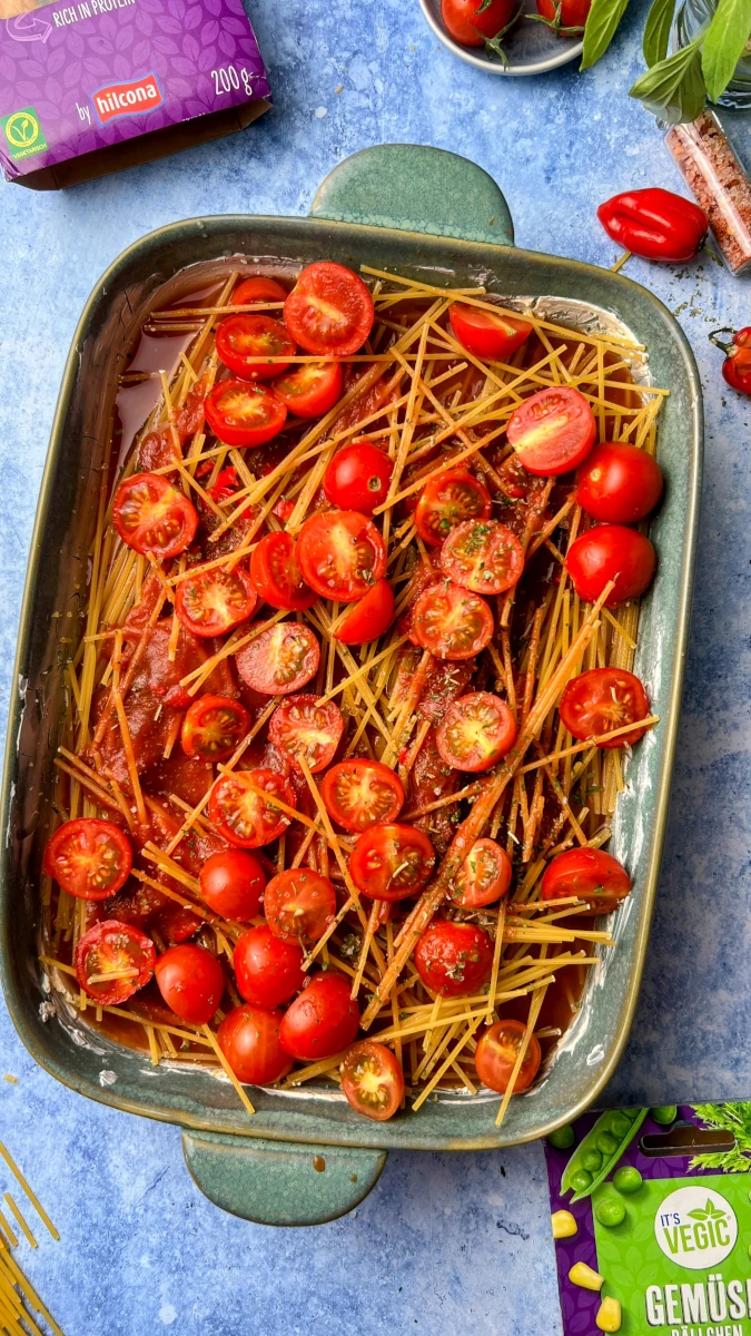 Backofen Spagetthi mit Gemüse Bällchen 