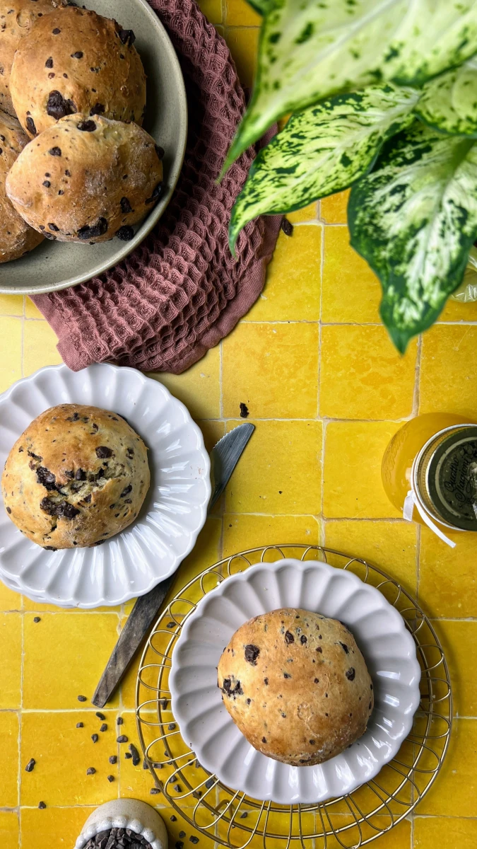 schnelle Joghurt-Schokoladen Brötchen