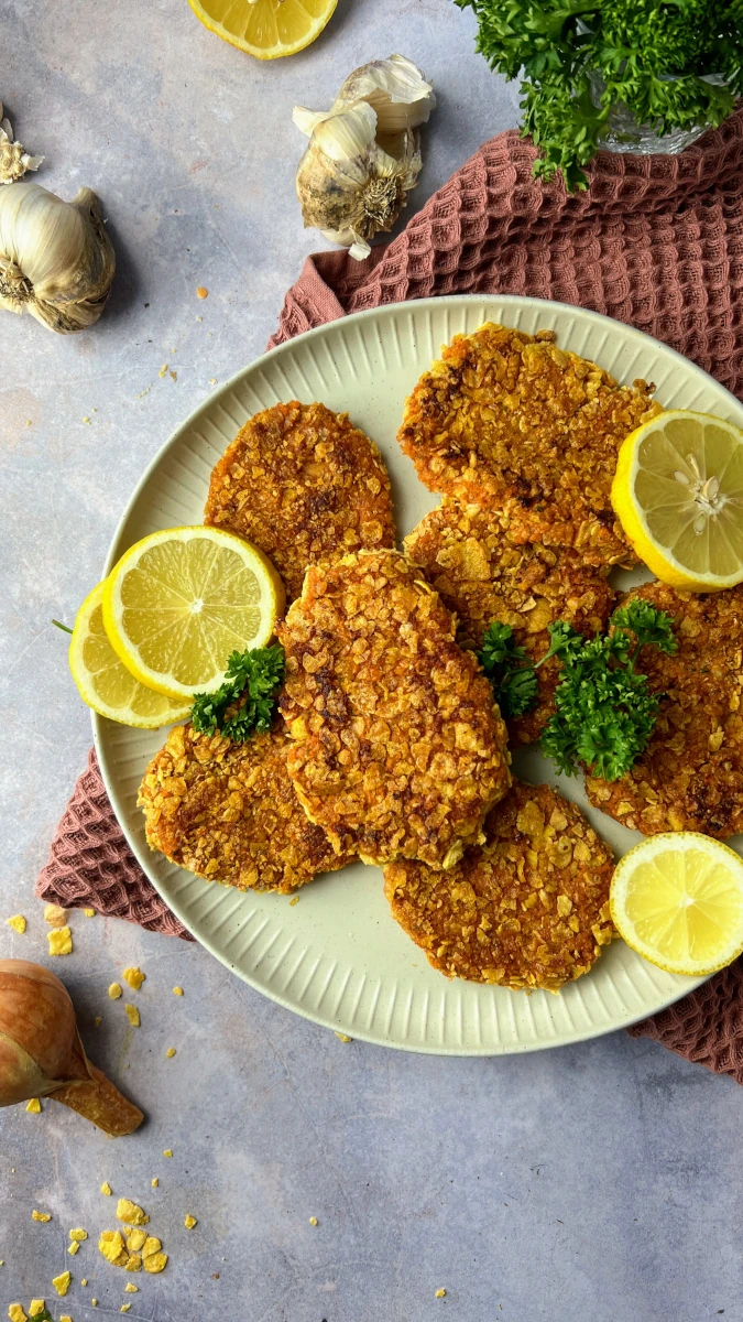  Tonkatsu-Bowl mit selbstgemachten Linsenschnitzel 