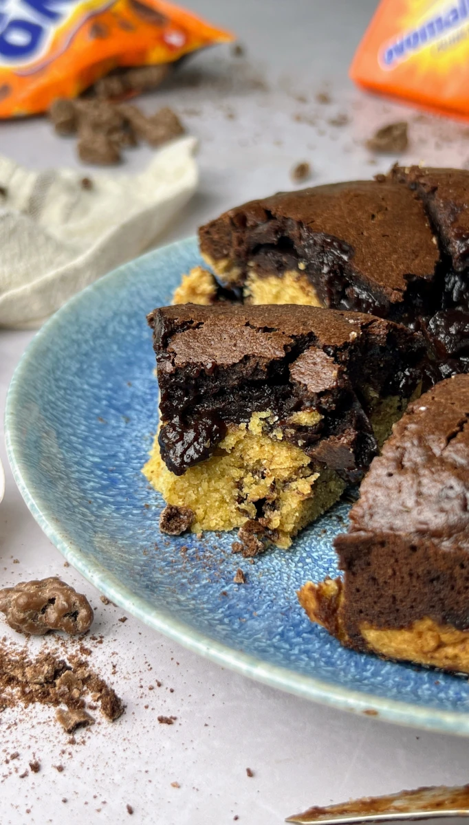 Brownie Cookie Pie mit flüssigem Kern 