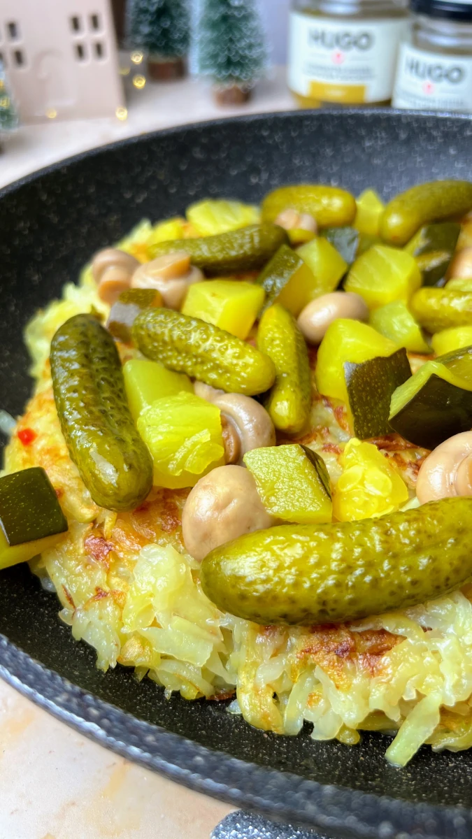 Raclette-Rösti mit Essiggemüse 