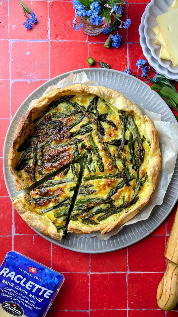 Raclette-Spargel Quiche Raclette-Spargel Quiche
