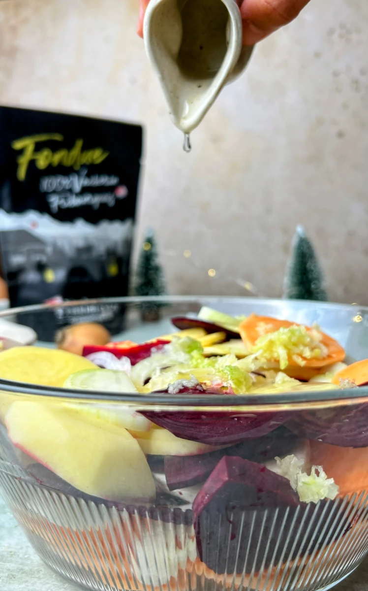 überbackener Fondue-Wintergemüsegratin 