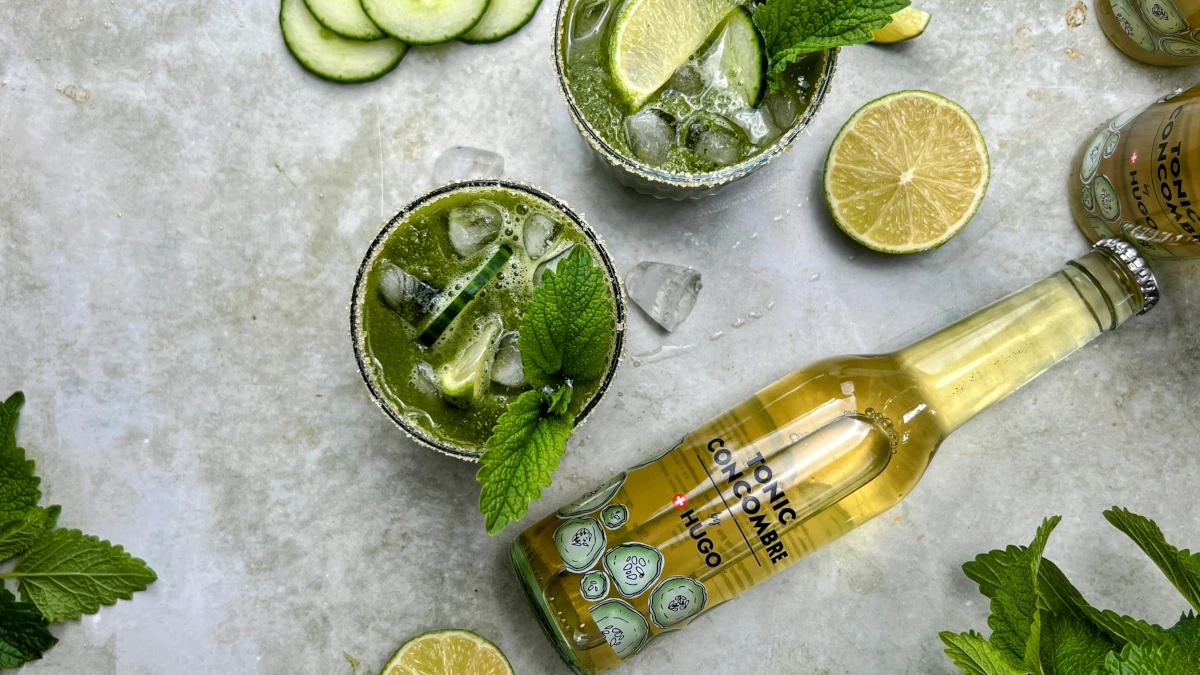 Gurken-Matcha Tonic mit Hugo Reitzel Gurkentonic