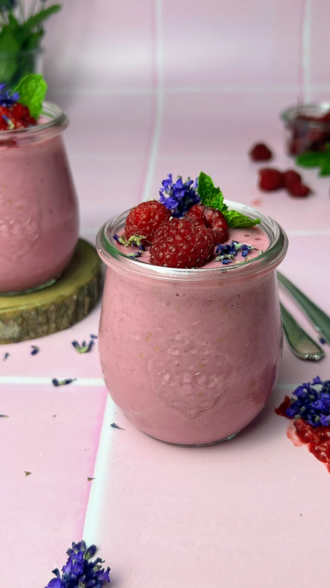 veganes Himbeermousse 