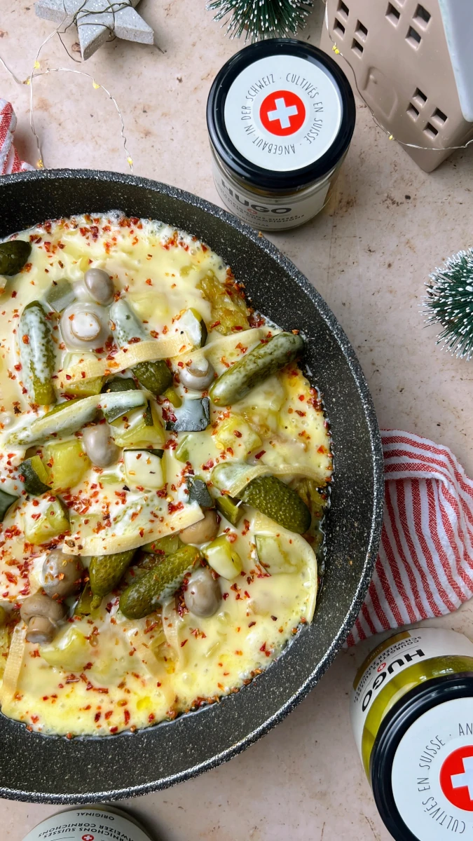 Raclette-Rösti mit Essiggemüse 