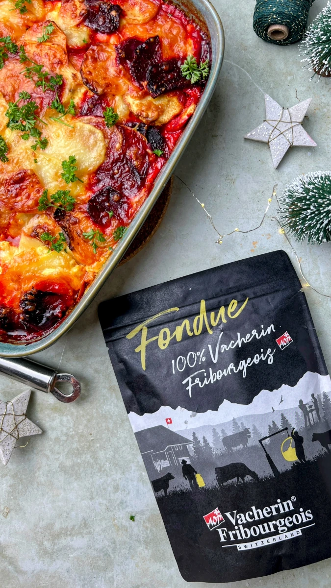 überbackener Fondue-Wintergemüsegratin 